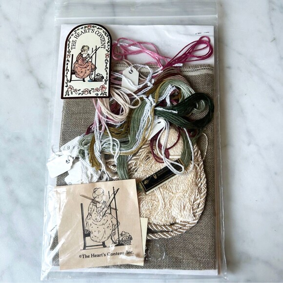 Rosa Cana Dogwood Rose Tassel Sachet Counted Cross Stitch Kit - Heart's Content - Picture 4 of 4